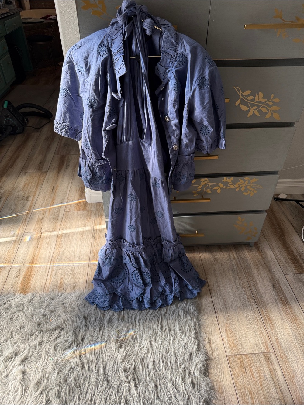 Marc Jacobs Lavender Eyelet Maxi Dress with Short Jacket